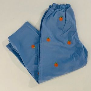 Boys - Southern Sunshine blue embroidered pumpkin pants. Size 6